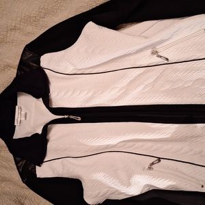 Cathy Daniel's Ladies Black And White Full Zip Front Jacket